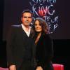 Maxime Chattam et Faustine Bollaert au Grand Rex à Paris le 16 novembre 2013 pour la présentation du livre de Stephen King.
