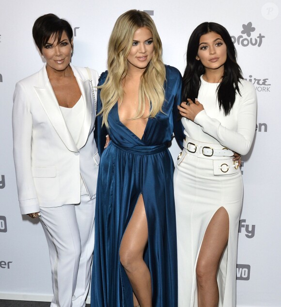 Kris Jenner, Khloe Kardashian, Kylie Jenner à la soirée " 2015 NBCUniversal Cable Entertainment Upfront " à New York, le 14 mai 2015