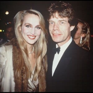 Mick Jagger et sa femme Jerry Hall, présents à une soirée à New York le 29 septembre 1992