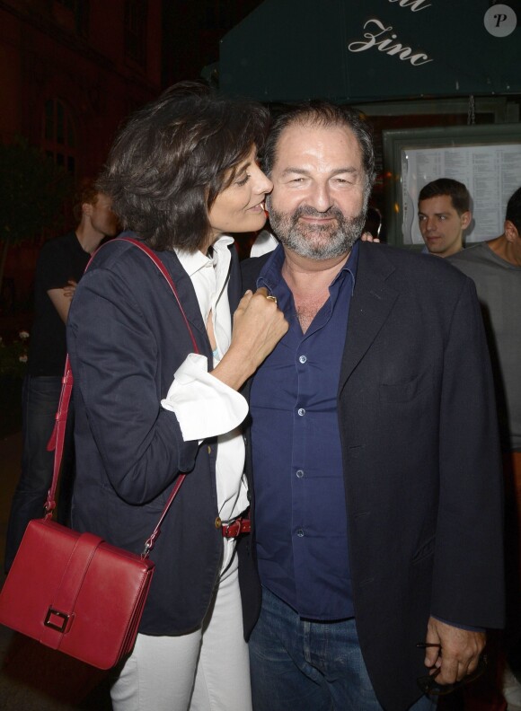 Ines de la Fressange et Denis Olivennes - Avant-premiere du film "Opium" au cinema "Le Saint-Germain-des-Pres" a Paris. Le 27 septembre 2013