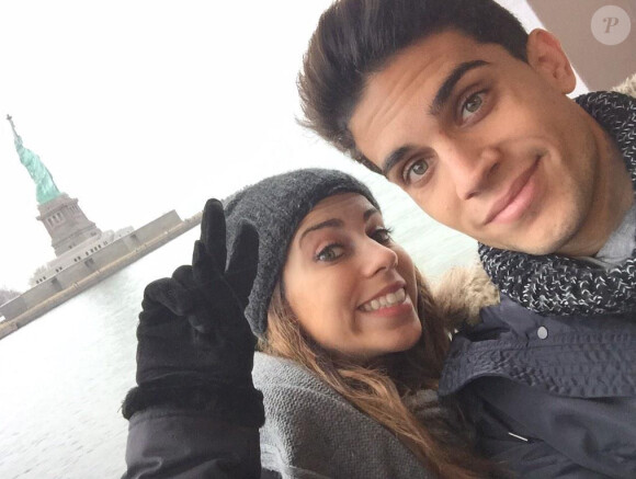 Marc Bartra et sa compagne Melissa Jimenez - décembre 2014