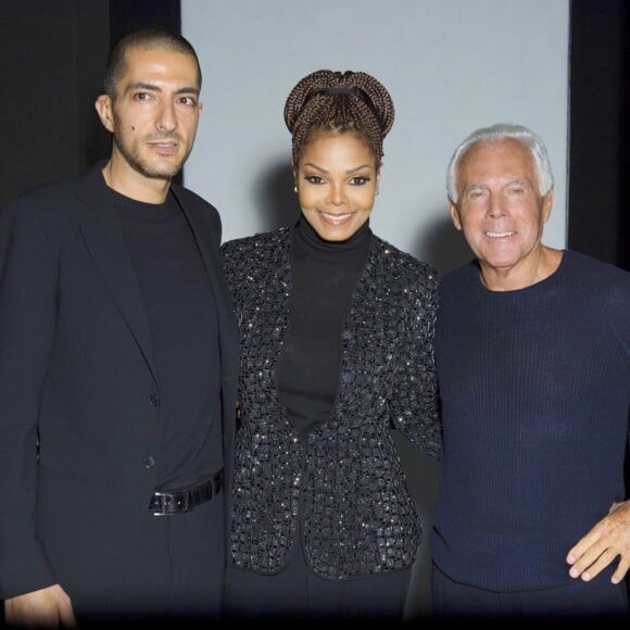 Janet Jackson et son mari Wissam Al Mana, Giorgio Armani - People au defile Giorgio Armani pret-a-porter Automne-Hiver 2013/2014 pendant la fashion week de Milan, le 25 fevrier 2013. 