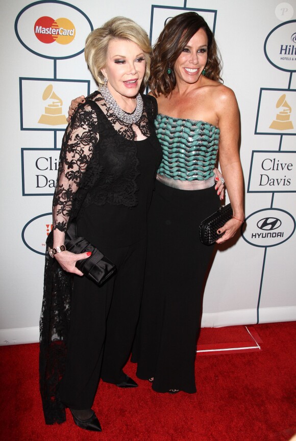 Joan Rivers, Melissa Rivers - 56e soirée pre-Grammy au Beverly Hilton Hotel de Beverly Hills le 25 janvier 2014