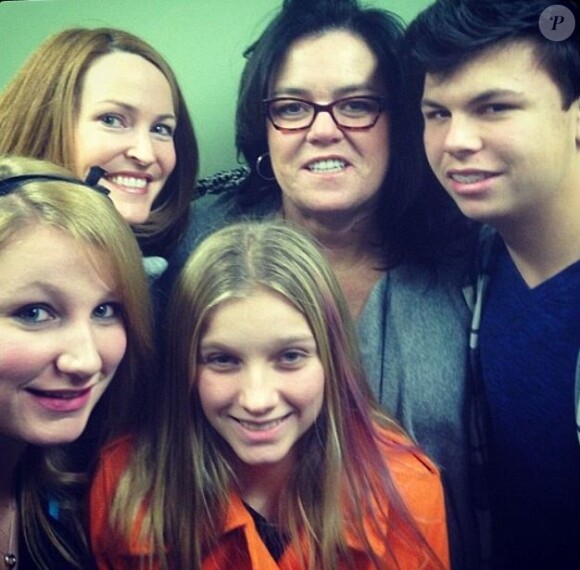 Rosie O'Donnell et ses quatre grands enfants: Vivienne, Blake, Chelsea et Parker, le 8 février 2014.