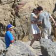 Kristen Stewart et Jesse Eisenberg sur le tournage du nouveau film de Woody Allen sur la plage "Hermosa" à Los Angeles. Le 26 août 2015