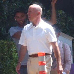 Exclusif - Bruce Willis - Tournage du nouveau film de Woody Allen à Los Angeles, le 17 août 2015.