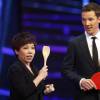 Benedict Cumberbatch joue au ping-pong avec Yaping Deng - Cérémonie des Laureus World Sport Awards 2015 à Shangai le 15 avril 2015 