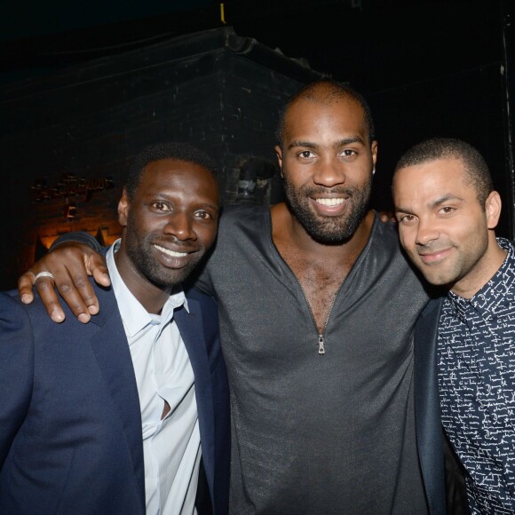 Exclusif - Omar Sy, Teddy Riner et Tony Parker en soirée à l'Arc après la première du film "Jurassic World" à Paris le 29 mai 2015