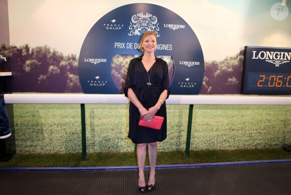 France Pierron lors de la soirée de lancement du Prix de Diane Longines 2013, au Pavillon Gabriel, le 22 mai 2013.