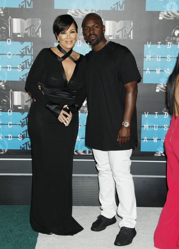 Kris Jenner et son petit ami Corey Gamble - Soirée des MTV Video Music Awards à Los Angeles le 30 aout 2015.
