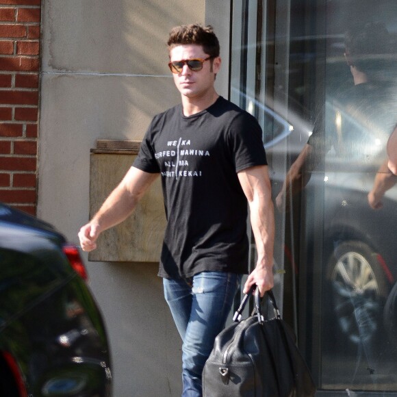 Exclusif - Zac Efron - Tournage du film "Neighbors 2" à Atlanta, le 26 août 2015.