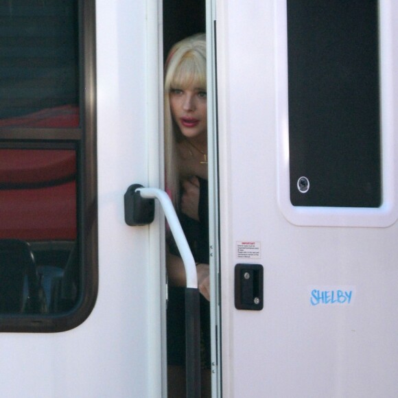 Exclusif - Chloë Grace Moretz (perruque) - Tournage du film "Neighbors 2" à Atlanta, le 26 août 2015.