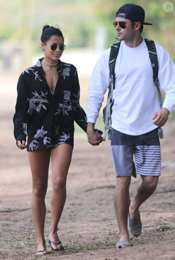 Zac Efron et sa petite amie Sami Miro se baladent en amoureux à Oahu à Hawaii , le 30 mai 2015