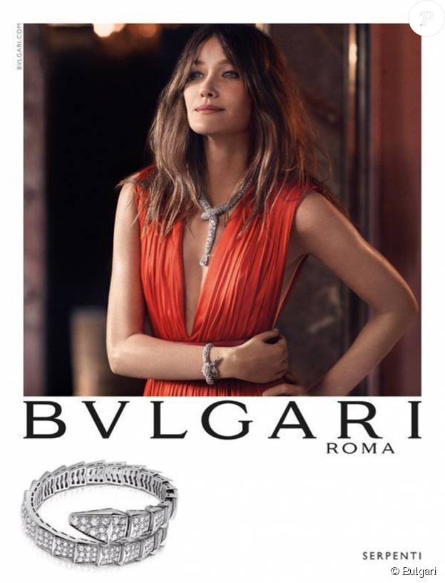 Carla Bruni pour Bulgari, nouvelle campagne, 2015.