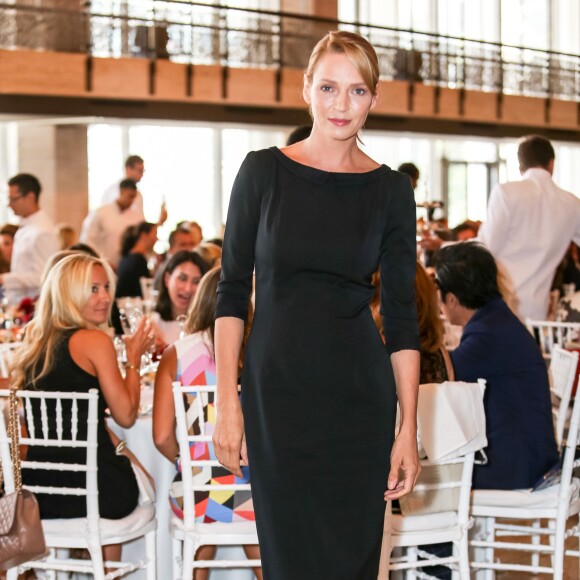 Uma Thurman assiste au déjeuner de remise du Couture Council Award au créateur Manolo Blahnik, au David H. Koch Theater au Lincoln Center. New York, le 9 septembre 2015.