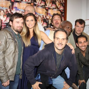 Clara Morgane enceinte, Christophe Canard, Arnaud Cassand, Jacques Courtes, Clément Naslin, Vincent Piguet, Philou, Jeremy Malaveau, Julien Tortora - générale de la pièce "Ladies night" au palais des glaces à Paris le 9 septembre 2015.