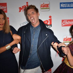 Karima Charni, Benoît Dubois et Capucine Anav - Conférence de rentrée du groupe NRJ Global au musée du Quai Branly à Paris le 10 septembre 2015.