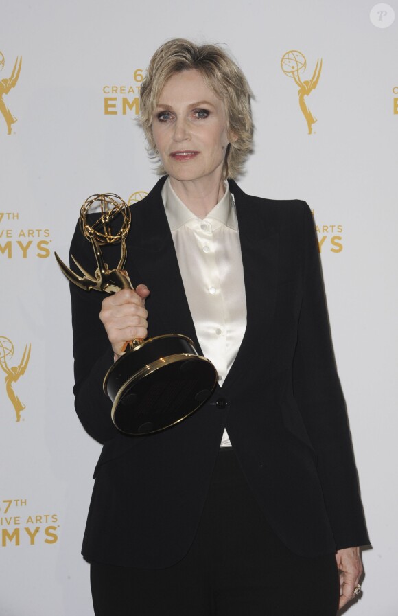 Jane Lynch in the press room of the Creative Arts Emmy Awards at Microsoft Theater in Los Angeles, CA, USA, on September 12, 2015. Photo by Apega/ABACAPRESS.COM13/09/2015 - Los Angeles