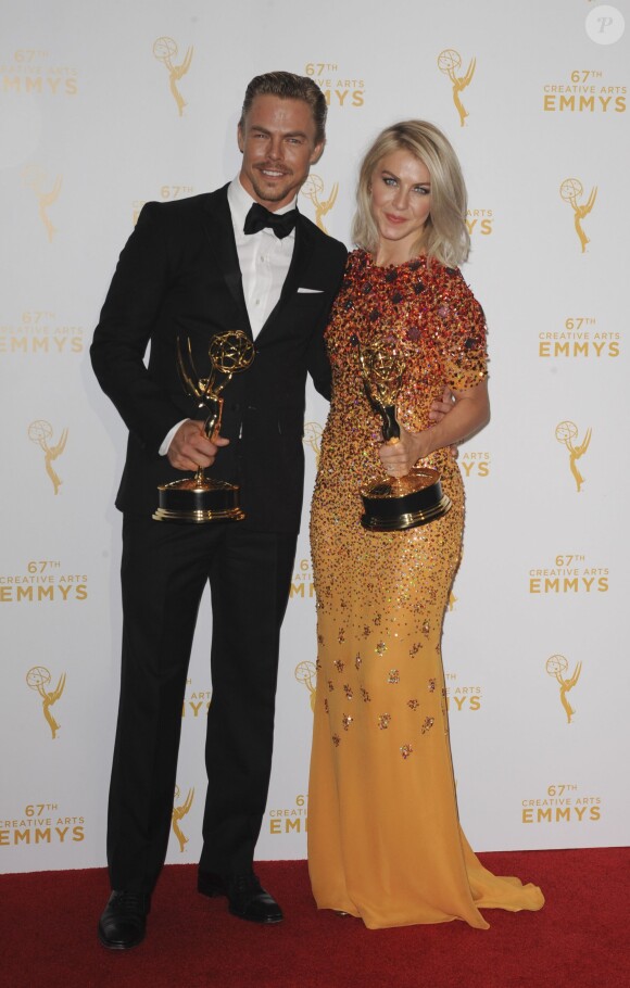 Julianne Hough, Derek Hough in the press room of the Creative Arts Emmy Awards at Microsoft Theater in Los Angeles, CA, USA, on September 12, 2015. Photo by Apega/ABACAPRESS.COM13/09/2015 - Los Angeles