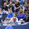 Fabio Fognini lors de la finale dame de l'US Open entre sa compagne Flavia Pennetta et Roberta Vinci à l'USTA Billie Jean King National Tennis Center de Flushing dans le Queens à New York le 12 septembre 2015