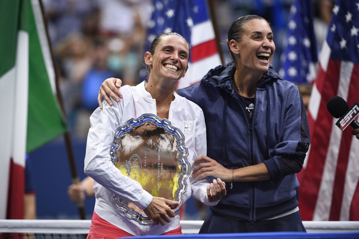 Photo Flavia Pennetta Et Roberta Vinci Apr S Leur Finale De L Us Open Remport E Par La