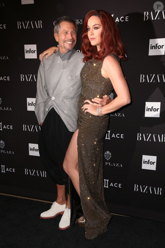Jean-Paul Goude et Katy Perry assistent à la soirée "BAZAAR Icons" du magazine Harper's Bazaar à l'hôtel Plaza. New York, le 16 septembre 2015.