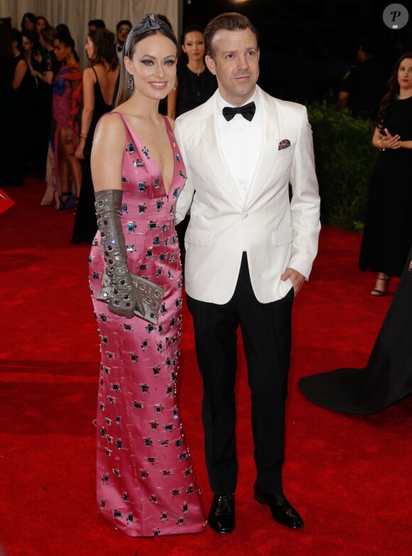 Olivia Wilde et son fiancé Jason Sudeikis - Soirée Costume Institute Gala 2015 (Met Ball) au Metropolitan Museum, célébrant l'ouverture de Chine: à travers le miroir à New York le 4 mai 2015.