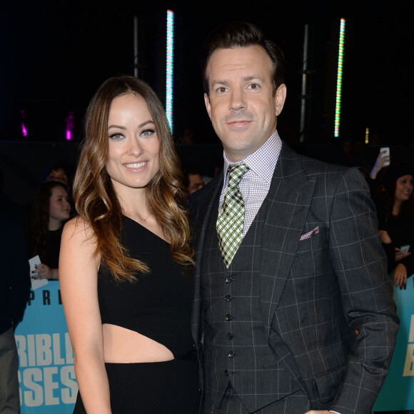 Jason Sudeikis et sa femme Olivia Wilde - Première du film "Horrible Bosses 2" à Londres le 12 novembre 2014