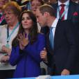 Kate Middleton et le prince William durant la cérémonie d'ouverture de la Coupe du monde de rugby à Londres le 18 septembre 2015.