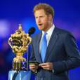 Le prince Harry lors de la cérémonie d'ouverture de la Coupe du monde de rugby à Londres le 18 septembre 2015.