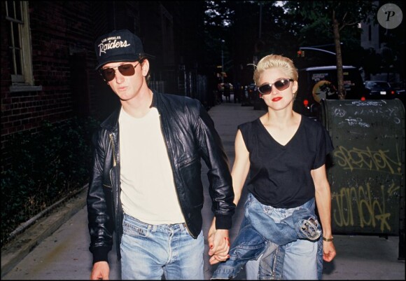 Madonna et Sean Penn à New York, le 12 août 1987.