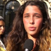 Coralie Porrovecchio (Secret Story 9) répond aux questions d'un journaliste à sa sortie du Parlement belge, en 2013.