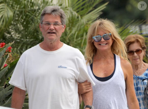 Kurt Russell et sa femme Goldie Hawn sont allés déjeuner à Pacific Palisades, le 10 septembre 2015