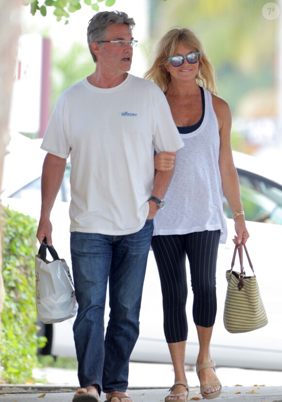 Kurt Russell et sa femme Goldie Hawn sont allés déjeuner à Pacific Palisades, le 10 septembre 2015