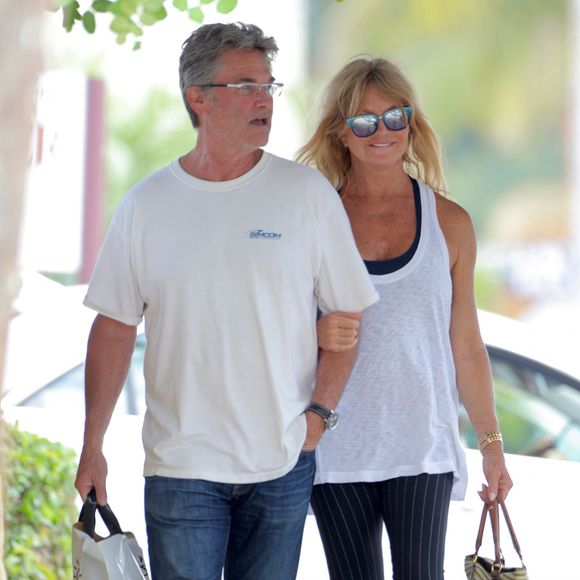 Kurt Russell et sa femme Goldie Hawn sont allés déjeuner à Pacific Palisades, le 10 septembre 2015
