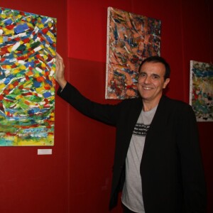 Exclusif - Thierry Beccaro - Vernissage de l'exposition de Thierry Beccaro sur le thème de la "Promenade acrylique" à l'hôtel Renaissance à Paris le 21 septembre 2015.