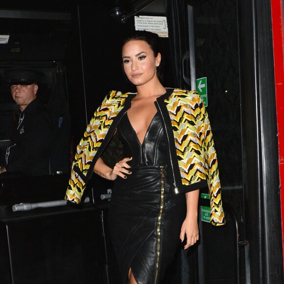 Demi Lovato arrive à la soirée de lancement de son nouvel album à Londres. Le 8 septembre 2015