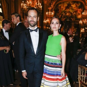 Natalie Portman (boucles d'oreille De Grisogono) et son mari Benjamin Millepied - Gala d'ouverture de la saison du Ballet de l'Opéra national de Paris, le 24 septembre 2015.