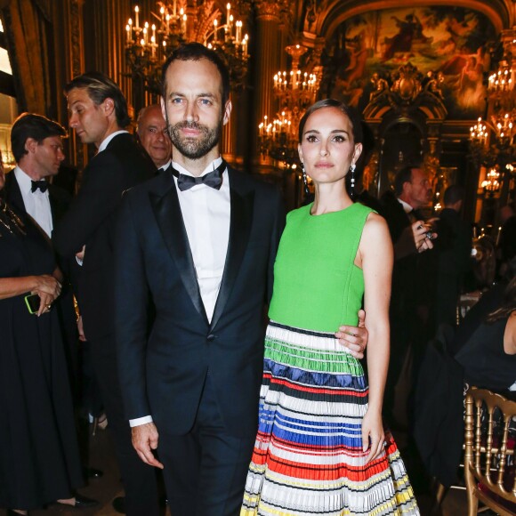 Natalie Portman (boucles d'oreille De Grisogono) et son mari Benjamin Millepied - Gala d'ouverture de la saison du Ballet de l'Opéra national de Paris, le 24 septembre 2015.