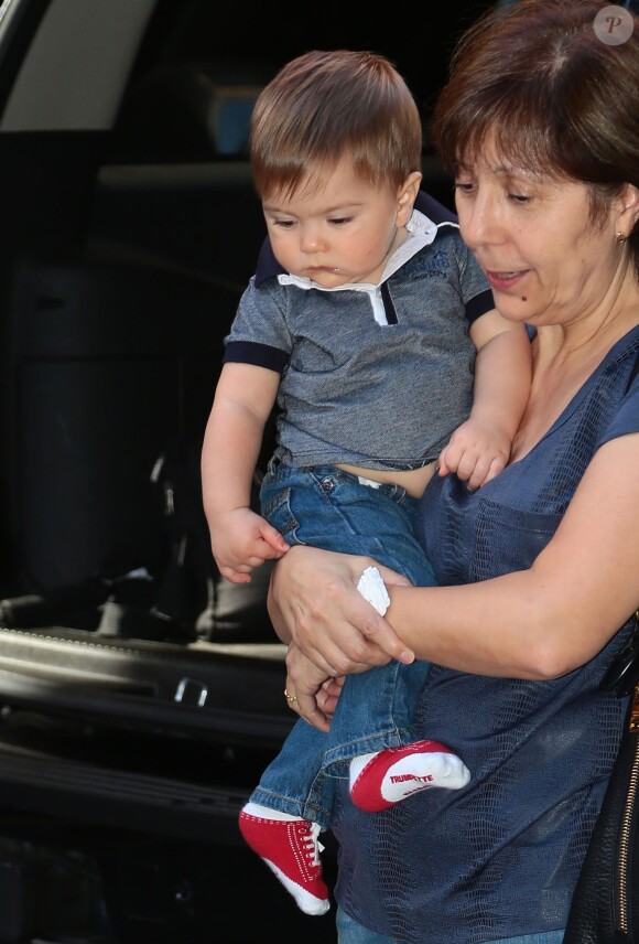 Sasha, le fils de Shakira, à la sortie de son hôtel à New York, le 24 septembre 2015