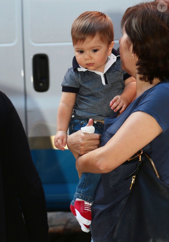 Shakira et son fils Sasha à la sortie de leur hôtel à New York, le 24 septembre 2015