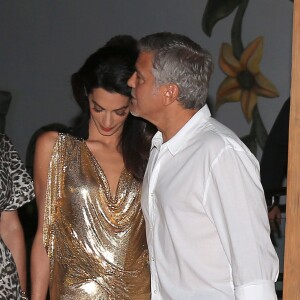 George Clooney et sa femme Amal Alamuddin Clooney - Soirée de lancement de la marque de téquila "Casamigos" à l'hôtel Ushuaïa Ibiza Beach à Ibiza, le 23 août 2015.