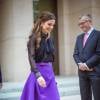 La reine Rania de Jordanie à Berlin, où elle recevait le 17 septembre 2015 le prix Walter-Rathenau en reconnaissance de ses efforts pour la paix au Moyen-Orient et le dialogue entre les nations.