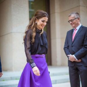 La reine Rania de Jordanie à Berlin, où elle recevait le 17 septembre 2015 le prix Walter-Rathenau en reconnaissance de ses efforts pour la paix au Moyen-Orient et le dialogue entre les nations.