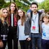 La reine Rania de Jordanie avec ses enfants les princesses Iman et Salma et les princes Hussein et Hashem à New York le 26 septembre 2015, lors du 4e Global Citizen Festival, dans Central Park.