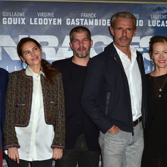 Guillaume Gouix, Virginie Ledoyen, le réalisateur Eric Hannezo, Lambert Wilson et Gabrielle Lazure - Avant-Première du film "Les Enragés" au cinéma UGC Les Halles à Paris le 28 septembre 2015.