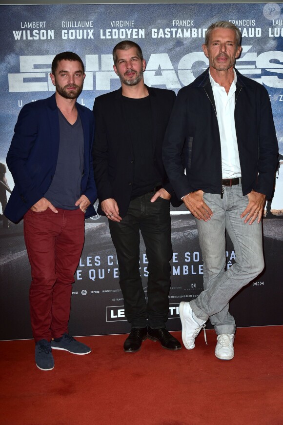 Guillaume Gouix, le réalisateur Eric Hannezo et Lambert Wilson - Avant-Première du film "Les Enragés" au cinéma UGC Les Halles à Paris le 28 septembre 2015.