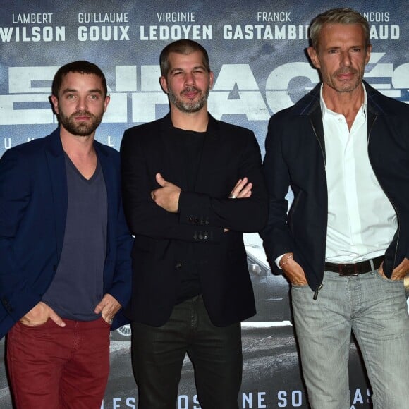 Guillaume Gouix, le réalisateur Eric Hannezo et Lambert Wilson - Avant-Première du film "Les Enragés" au cinéma UGC Les Halles à Paris le 28 septembre 2015. P