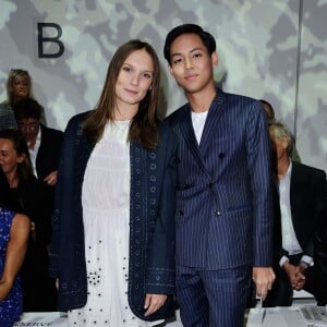 Ana Girardot et le chanteur Pchy assistent au défilé Pascal Millet (collection printemps-été 2016) au Palais des Beaux Arts. Paris, le 29 septembre 2015.