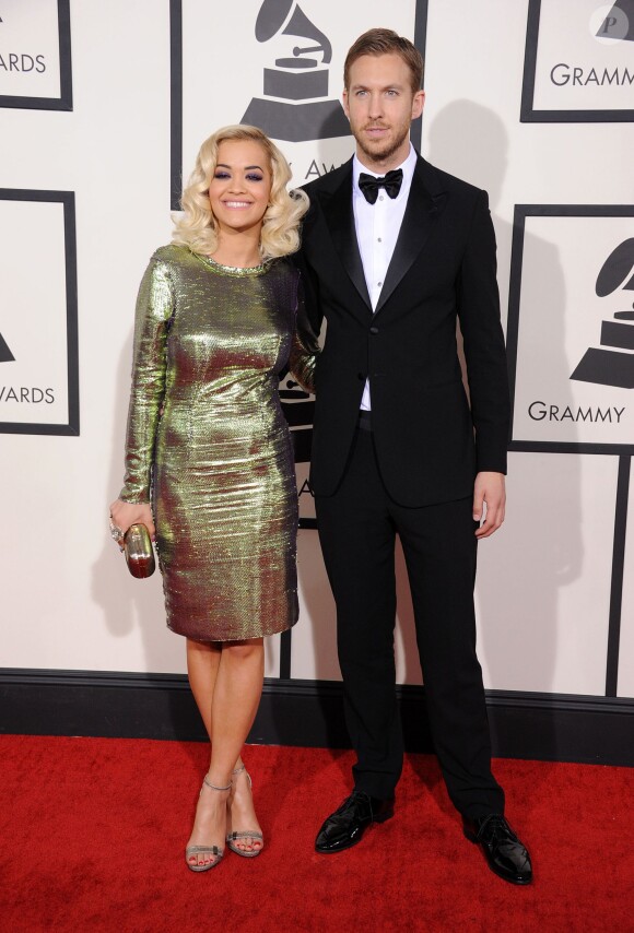 Rita Ora et Calvin Harris - 56eme ceremonie des Grammy Awards a Los Angeles le 26 janvier 2014.